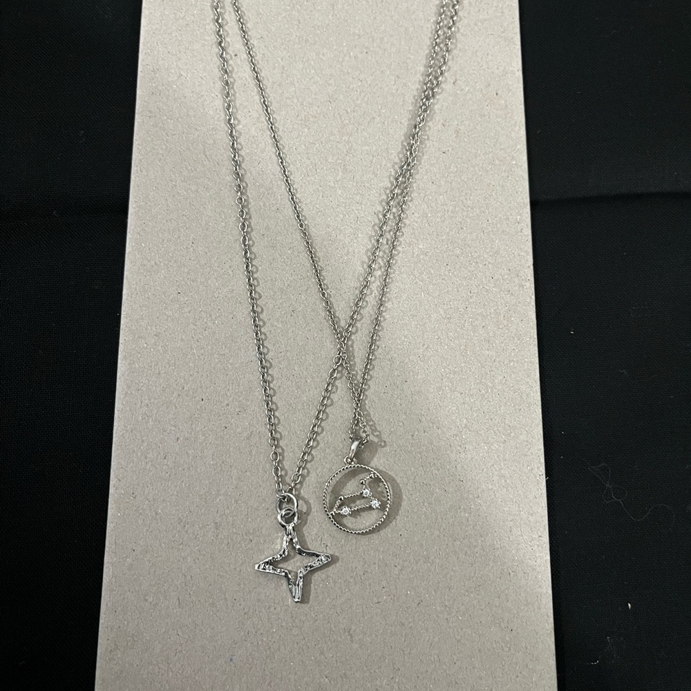 Star and Zodiac Pendant Necklace Set